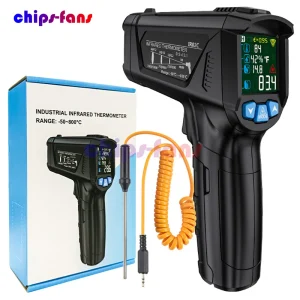 Laser Infrared Thermometer Temperature Gun No-Contact Temp Humidity Measurement